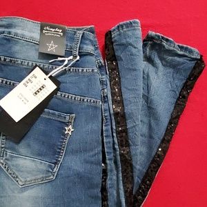 Newplay | Jeans | Paris Jeans Black Sequin Sidessize Run 2468nwt | Poshmark